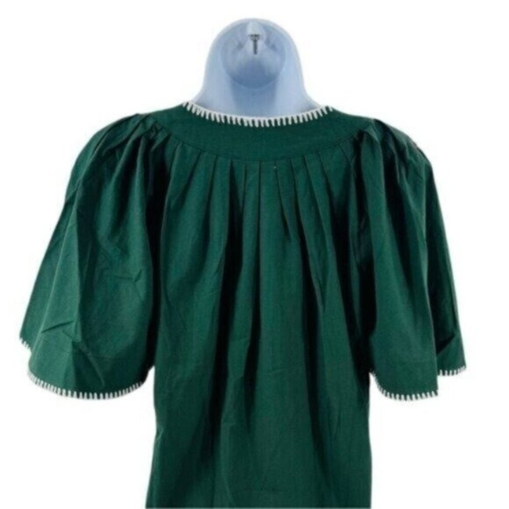 Pomander Place | NEW Green Stitch Finley Flutter Sleeve Mini Dress Size XS - Picture 9 of 12